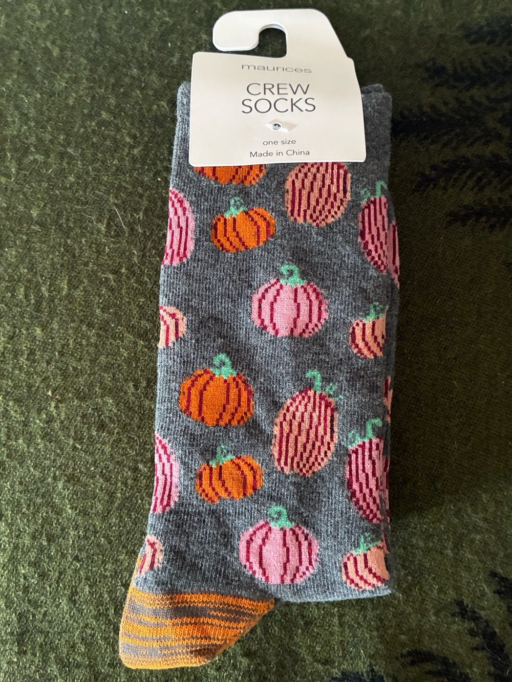 Maurices Pumpkin Print Crew Socks